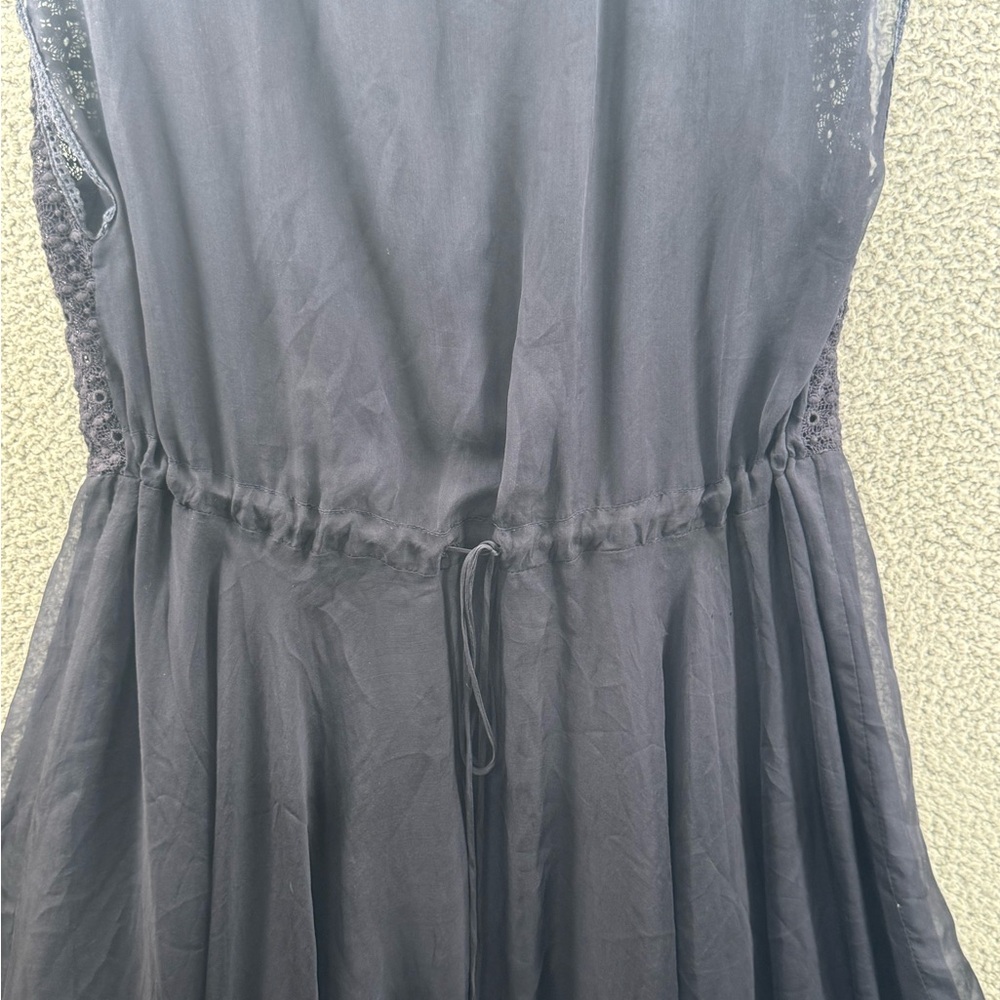 4 Love And Liberty Johnny Was Sleeveless V Neck Silk And Lace Dress Size Large - Picture 2 of 8